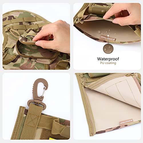 Speed Track Tactical Christmas Stocking, with Flag Patch MOLLE Webbing, Zip Pocket, MOLLE Clips, Gift for Veterans Militar...