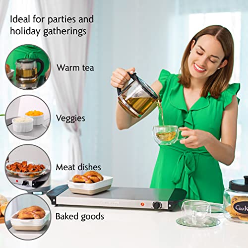 OVENTE Electric Warming Tray with Adjustable Temperature Control, Compact Food Warmer & Server for Buffets, Parties, Event...