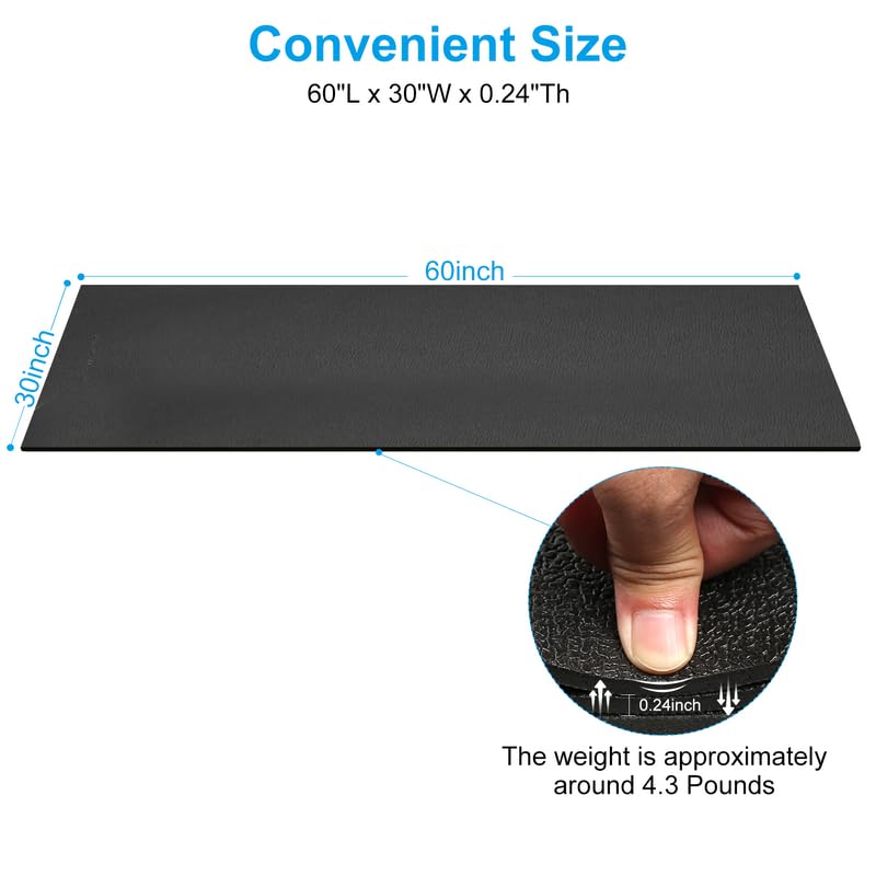 GUMWIG Home Gym Mat to Protect Carpet, Concrete, and Hardwood Floors, Waterproof Non Slip Exercise Equipment Matt for Workout Training Yoga, Treadmill Walking Pad, Stationary Bike, Rower, Elliptical