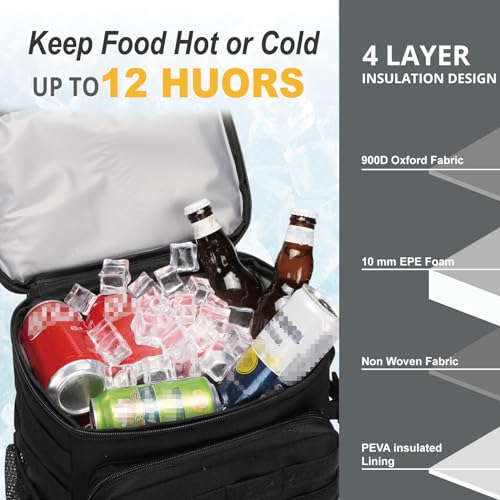 Tactical Backpack Cooler,Soft Lightweight Leakproof Cooler Backpack,Insulated Cooler Bag,Portable Soft Cooler Bag Waterpro...