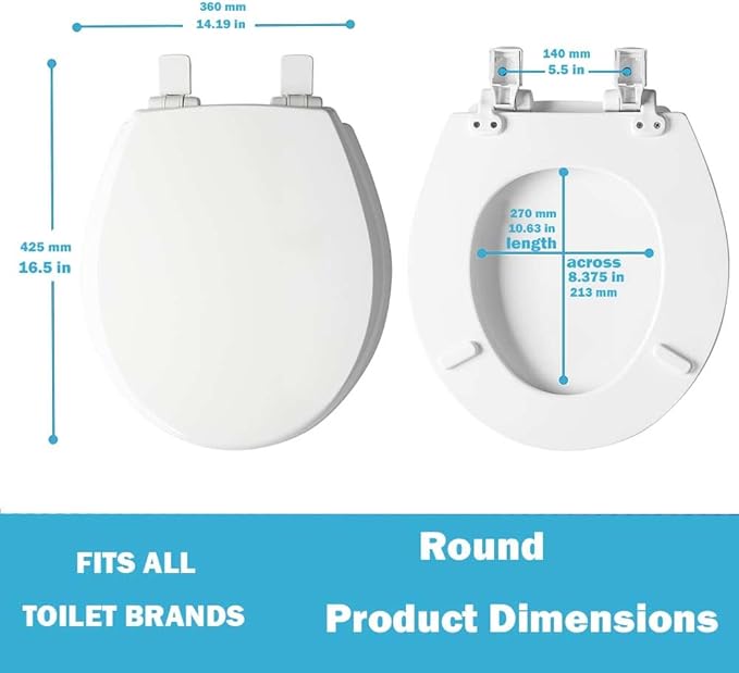 K-4639-RL-0 Round Toilet Seat Replacement for KOHLER 4639-RL-0 Round-Front Toilet Seat, Quiet-Close Lid and Seat, Countoured Seat, Bumpers and Installation Hardware, White