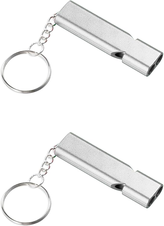 Premium Extra Loud Whistles for Camping Hiking Hunting Outdoors Sports and Emergency Situations, Sturdy but Light Aluminiu...