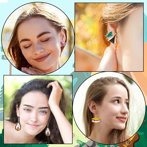 BkeeCten Cute Jewelry Earring Set - Stud and Hook Acrylic Dangle Earrings, Mismatched Enamel & Acrylic Earrings for Women ...