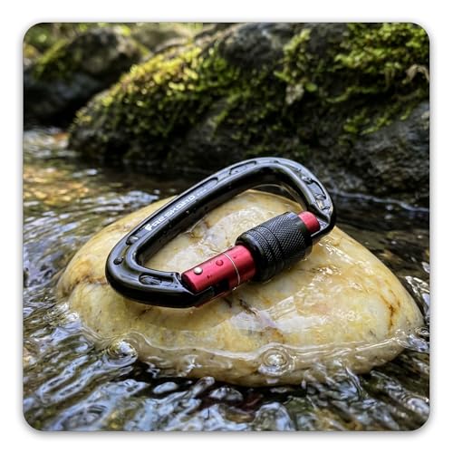 FresKaro 4inches 25kN-5621lbs Climbing Carabiners, UIAA CE Certified, Screw Lock, 7075 Aluminium, Lightweight, Rust Proof,...