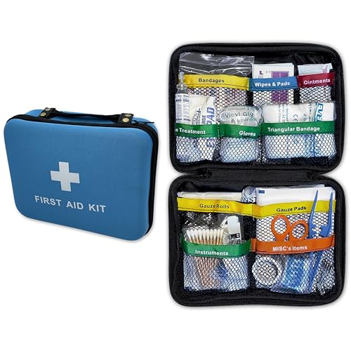 Rapid Care First Aid 160-Piece All-Purpose First Aid Kit for Home, Office & Car – Compact Color Coded Emergency Preparedne...