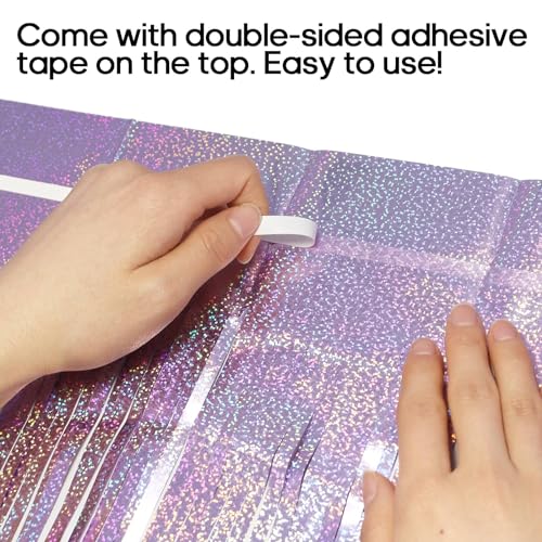TOTAFAM 2 Pack Fringe Curtains Backdrops, Foil Fringe Curtains, Door Streamers for Birthday Wedding Bridal Shower Holiday ...