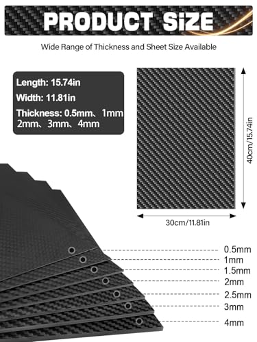 100% 3K Carbon Fiber Sheet Lanstics Carbon Fiber Plate Carbon Fiber Laminate Plate Plain Weave Panel Sheet 2MM Thickness G...