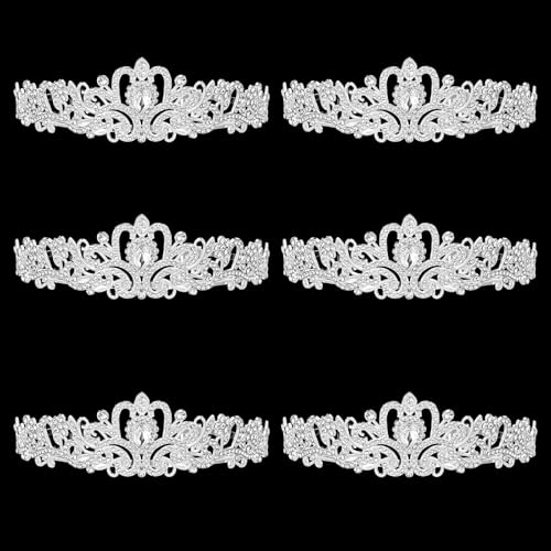 6 Pcs Crystal Tiara and Crowns for Women Girls Princess Rhinestone Crown Queen Headband with Combs Bride Tiara for Birthda...
