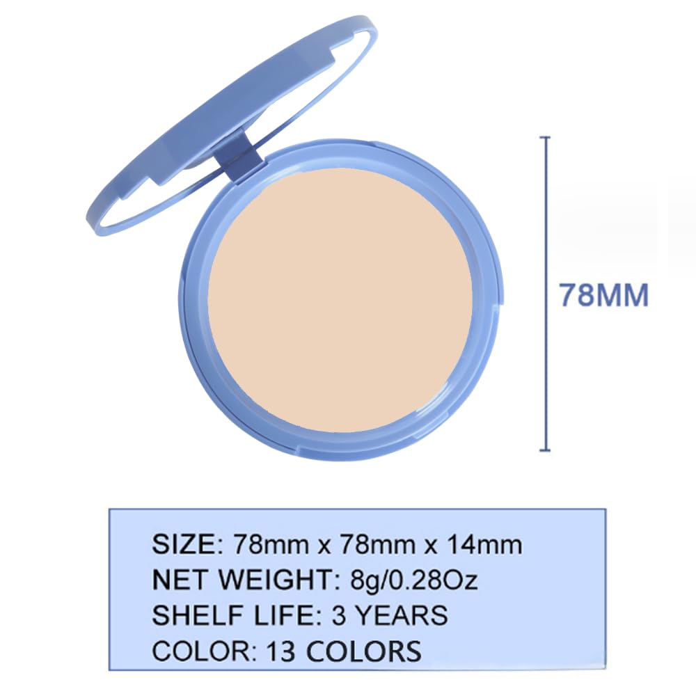 Kaely Pressed Face Powder Compact, Oil Control Flawless Makeup Setting Powder, Perfection Matte Compact Powder Foundation, polvo compacto de maquillaje, Lightweight Waterproof, 01 Calassic Ivory