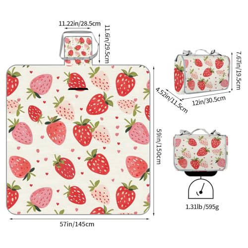 YLYNIU Picnic Blankets Waterproof Rug, 59 * 57inch Outdoor Camping Blanket Portable with Carry Strap, Packable Beach Blank...