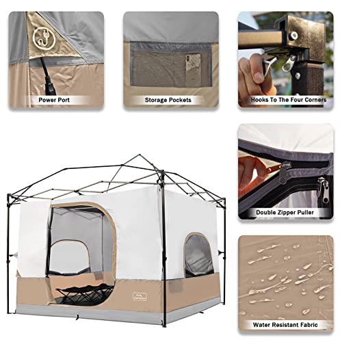 KAMPKEEPER Camping Inner Tent for Pop Up Canopy, Converts 10'x10' Straight Leg Canopy into Camping Tent–Fully Vented Roof(...