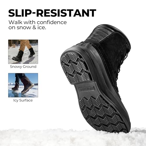 NORTIV 8 Men's Insulated Waterproof Work Winter Snow Boots