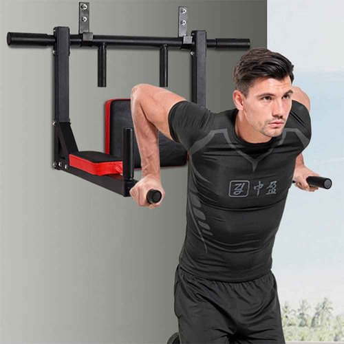 STARBRILLIANT Multi-functional Wall Mounted Pull Up Bar Heavy Duty Chin Up Bar for Home Gym Indoor Upper Body Workout, Power Tower Set Training Equipment Fitness Dip Stand Supports to 440 Lbs