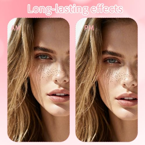 6pcs Light Brown Glitter Freckle Tattoo for Face, Waterproof Fake Freckles Facial Glitter Makeup Patches Cute Temporary Ta...