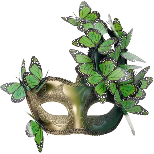 Zinniday Butterfly Masquerade Mask for Woman - Elf Fairy Masks Monarch Butterfly Eyemask for Woman Lady Couples Halloween