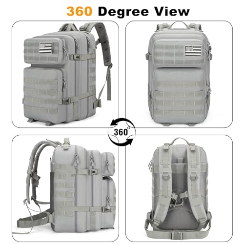 Jornova Tactical Backpack 45L Army Military Rucksack, Water Resistant MOLLE Pack, Large 3 Day Bug Out Bag for Men & Women,...