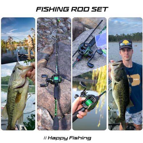 Sougayilang Fishing Rod Combo, Baitcasting&Spinning Reel with IM6 Graphite Blank Rods