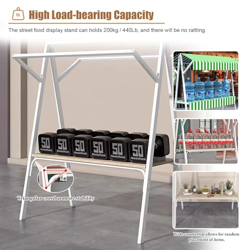 Foldable Iron Snack Cart – 150cm – Portable Dessert & Snack Display Stand for Outdoor Events Beach Parties & Festivals Mar...