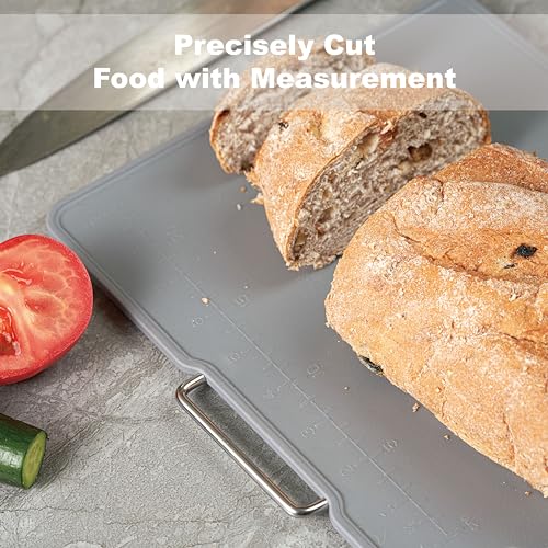 KOFRAND Plastic Cutting Boards with Grinding Area and Measurement, Cutting Boards for Kitchen Dishwasher Safe, Set of 3 wi...