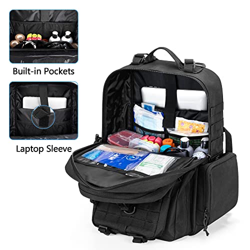 Damero Medical Tactical Backpack, Medical Supplies Bag First Aid Rucksack with Top Y-Strap for Hiking, Trekking Hunting Ca...