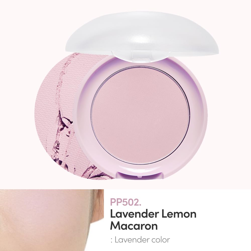 ETUDE Lovely Cookie Blusher - Lavender Lemon Macaron 4g | Glowing & Natural Powder Blush with Long-Lasting Sebum Control | Easy
