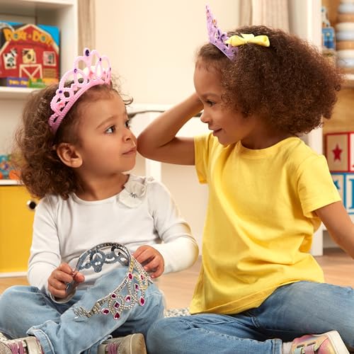 Melissa & Doug Dress-Up Tiaras Play Set for Kids (4-Piece) – Pretend Princess Crowns for Costume Role Play – Preschool Jew...