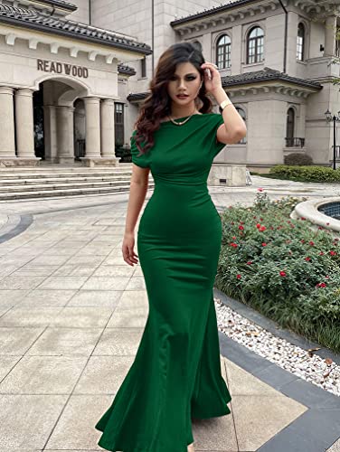 YMDUCH Women's Elegant Sleeveless Off Shoulder Bodycon Long Formal Party Evening Dress