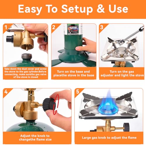 KOMAN Camping Propane Stove,Portable Camping Stove, Backpacking Stove Propane Camping Stove,10000BTU Single Burner Propane...