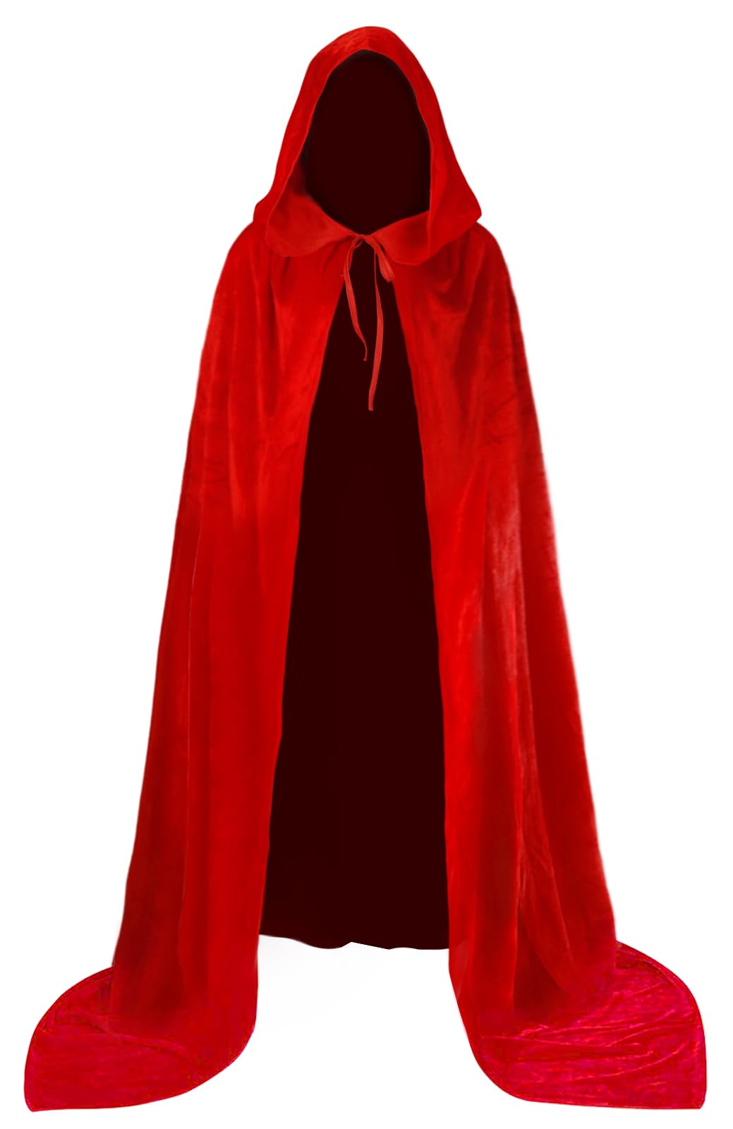 HOMELEX Black Witch Velvet Cloak Halloween Hooded Cape Queen King Robe Outfit Renaissance Medieval Costume