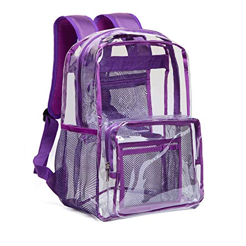 Vorspack Clear Backpack - Heavy Duty PVC Transparent See Through Backpack for College & Workplace
