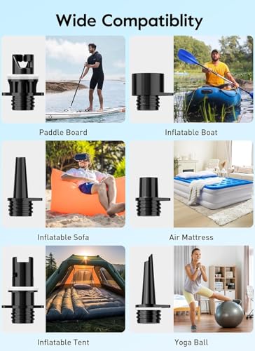 GiveBest Rechargeable Paddle Board Pump, 20 PSI High Pressure and 30% Faster Dual Stage SUP Air Pump with Auto-Off, 3x4500...