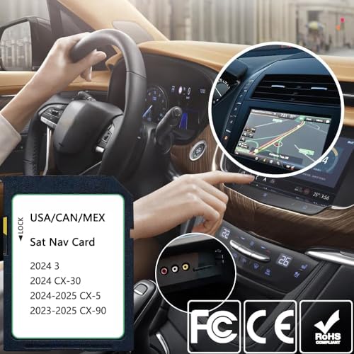 2025 Upgraded KMV6 66 Z1B Navigation SD Card Map Compatible with 2024 3/ CX-30, 2024-2025 CX-5, 2023-2025 CX-90, KMV66Z1B ...