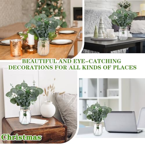 XunYee 10 Set Mason Jar Table Centerpiece with Flower Mason Jar Flower Centerpiece Vases Decor for Engagement Party Bridal...