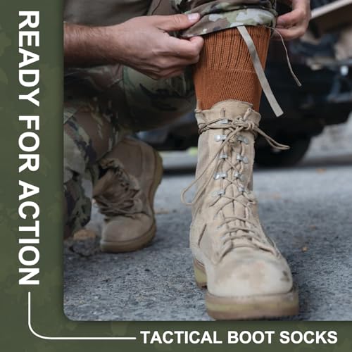 Freshpairs Men's Hiking Socks, Tactical Boot for Men, Over-the-Calf Work Boot Socks
