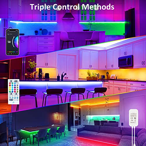 maylit 10 PCS Smart RGB Under Cabinet Lights Kit, Compatible with Alexa and Google Assistant, App and Remote Control, Musi...