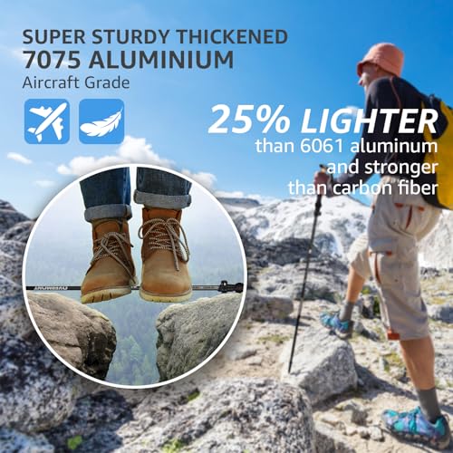 Overmont 7075 Aluminum Trekking Poles - Lightweight Collapsible Hiking Poles Adjustable Walking Sticks with EVA Handle All...
