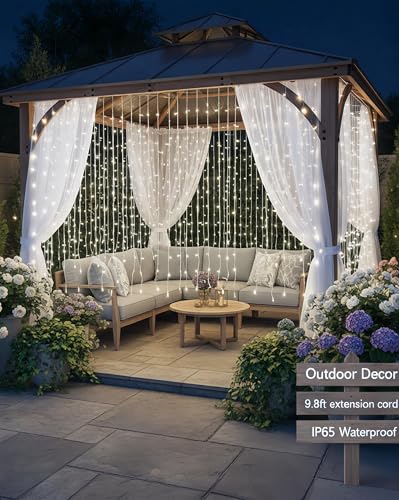 Curtain Lights for Bedroom 300 LED Fairy String Lights with Remote, 8 Modes Timer, USB Plug in Waterproof Twinkle Lights f...