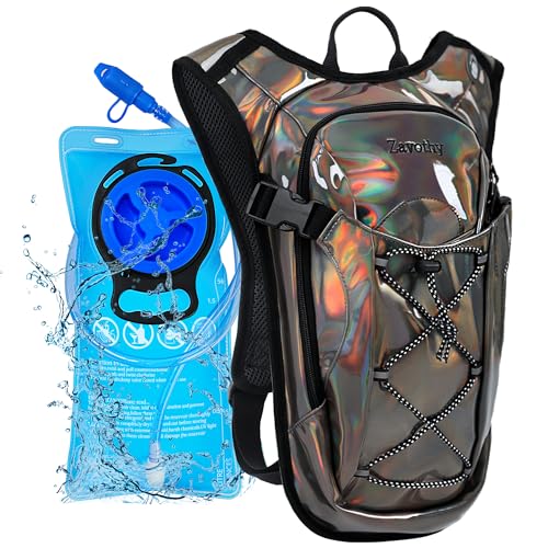 Reflective Hydration Backpack, Hydration Pack - Water Backpack with 2L Hydration Bladder, Essential for Festivals - Rave H...