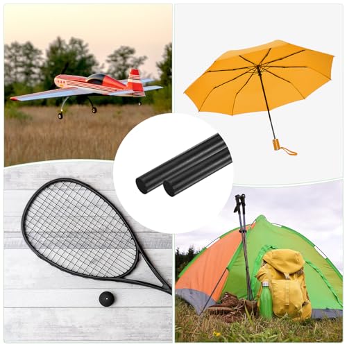 M METERXITY 10-Pack Carbon Fiber Rods, 200mm Length 6mm Dia Carbon Fiber Solid Matte Pole for RC Airplane/DIY Craft/Quadco...