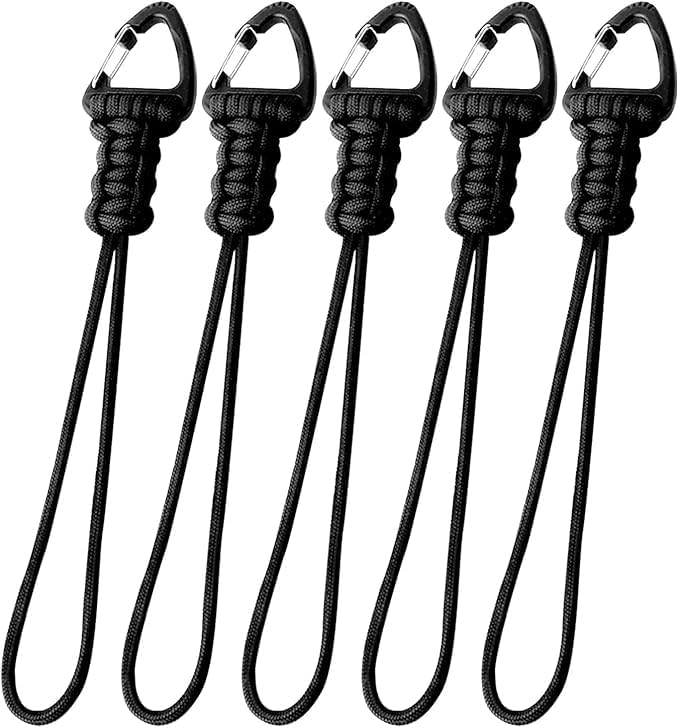 NewBEP 5 Pack Paracord Lanyard Keychain, Triangle Buckle Lock Clip Hook Strap Clasp Parachute Rope Hanging Carabiner for O...