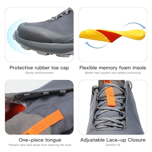 HUMTTO Men's All-Terrain Waterproof Hiking Shoes Lightweight Breathable Anti Slip Outdoor Trekking Trails Shoes
