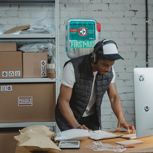 Be Smart Get Prepared First Aid Kit, Teal, 326 Piece, Exceeds OSHA and ANSI Guidelines 100 People - Office, Home, Car, Sch...