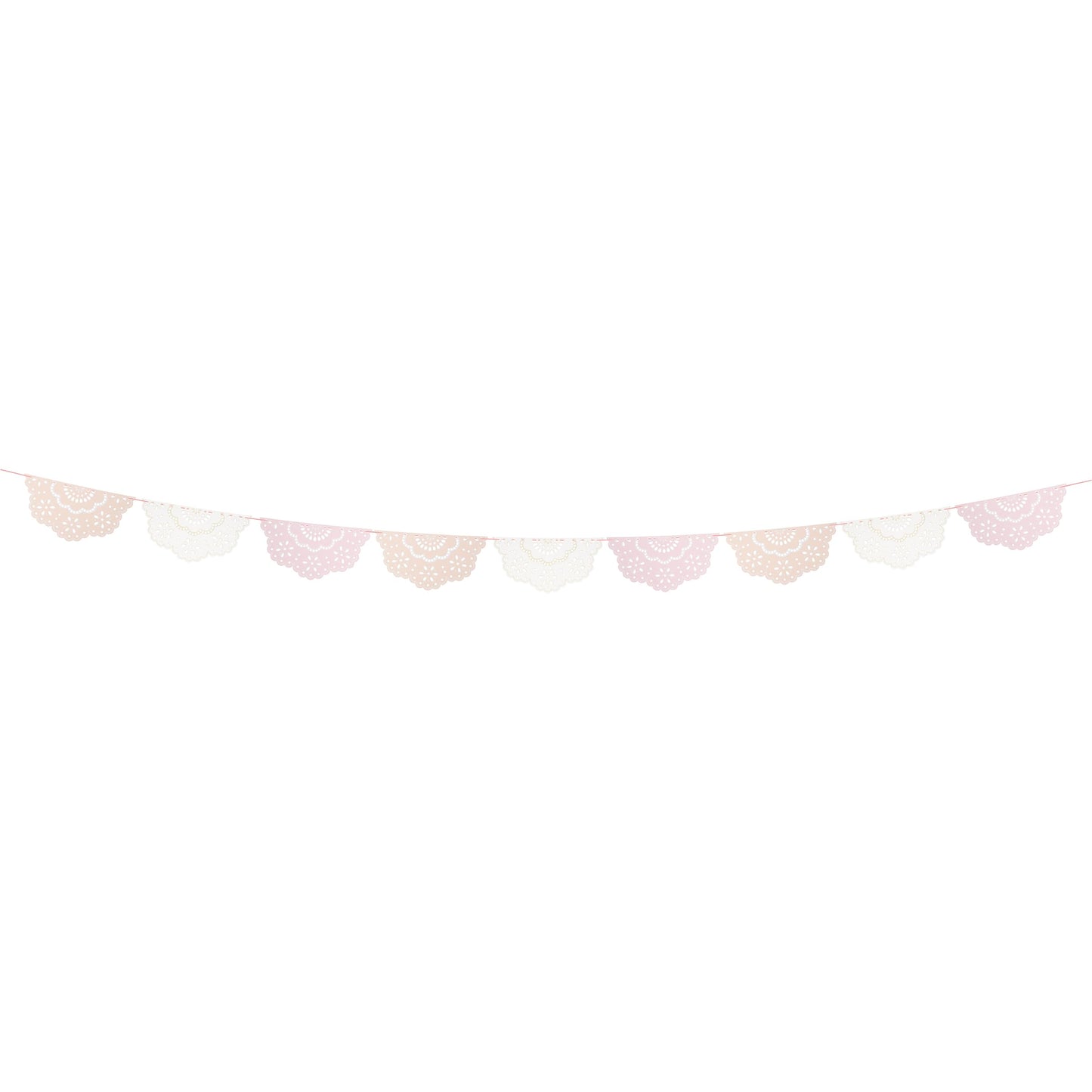 Meri Meri Broderie Anglaise Lace Pennant Banner (Pack of 1), 12.5' Party Banner Including Excess Cord, Meri Meri Party Banner, Reusable