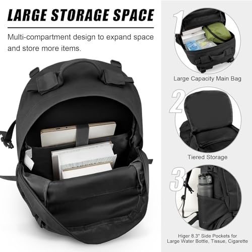 Jueachy Tactical Backpack for Men Hiking Day Pack Molle Military Rucksack Waterproof 30L EDC Bag with USA Flag Patch