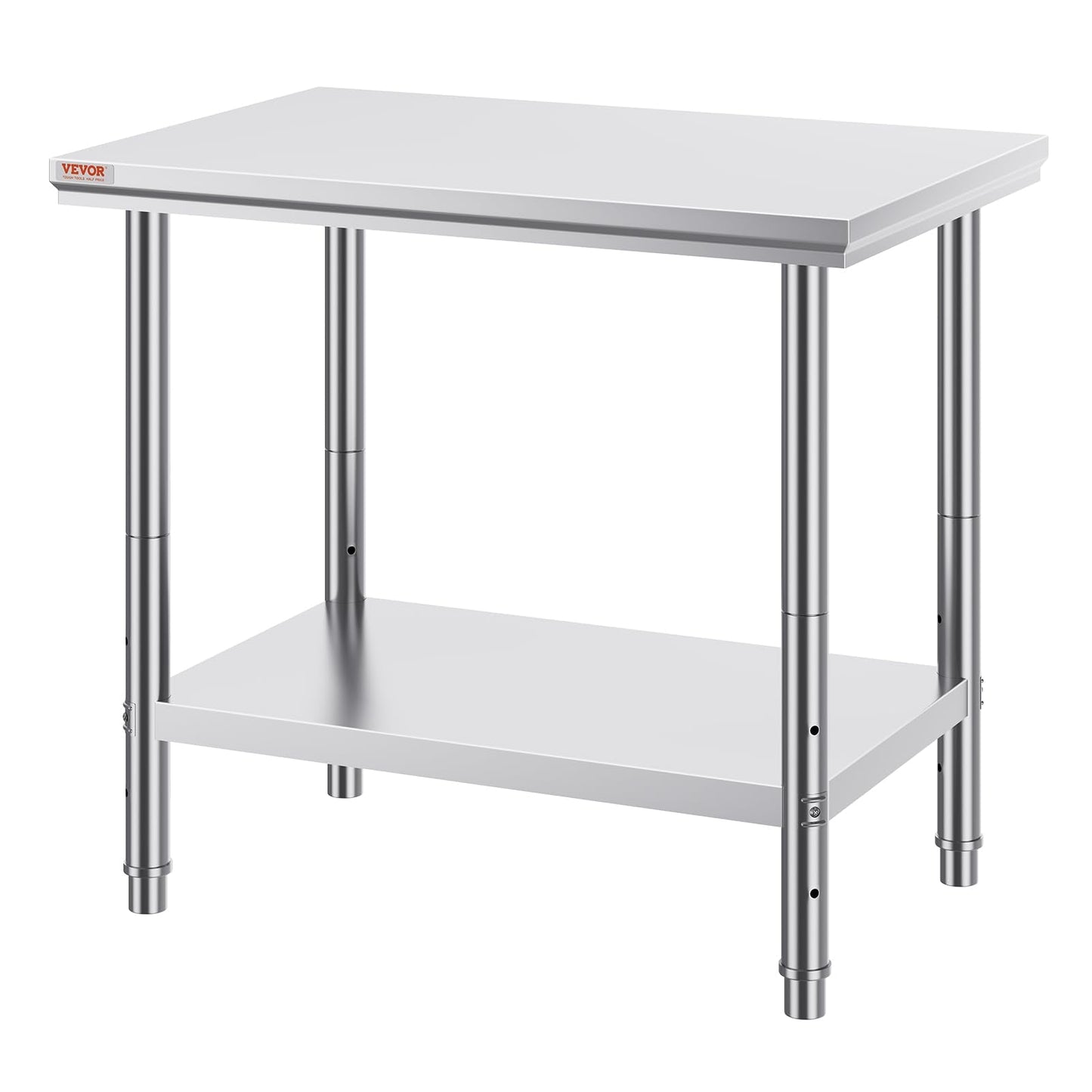 Vevor Stainless Steel 900x600x800 mm Commercial Kitchen Prep & Heavy Duty Metal Work Table with Adjustable Feet for Restaurant, Home and Hotel : Industrial & Scientific