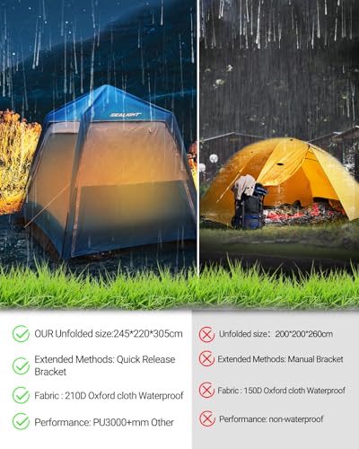 SEALIGHT 4-6 Person SUV Tent, Waterproof Car Tent for Family Trips - Instant Setup Double Layer Waterproof Camping Tents w...