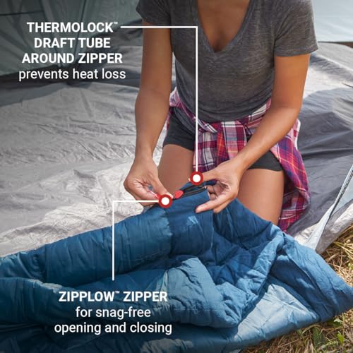 Coleman Kompact 20°F/30°F/40°F Sleeping Bag, Cool-Weather Adult Sleeping Bag with Heat Retention, Stuff Sack, & Snag-Free ...