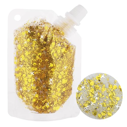 MEICOLY Gold Body Glitter,Yellow Face Glitter,Music Festival Accessories Outfits for Women,Hair Glitter for Kids,Sparkle G...