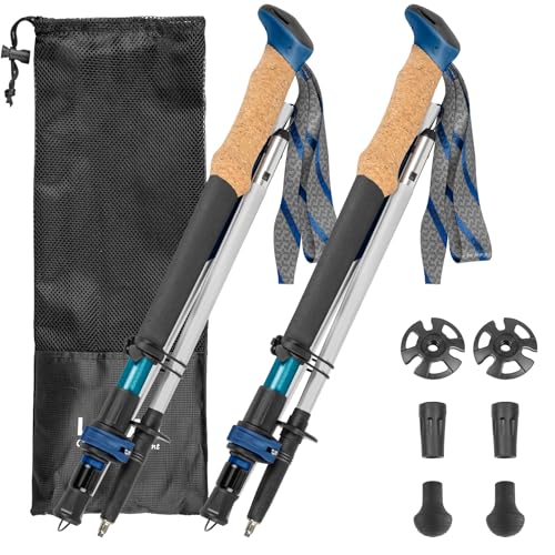 Trekking Poles, Collapsible Hiking Poles,Lightweight and Compact Walking Sticks with Adjustable Height for Men and Women