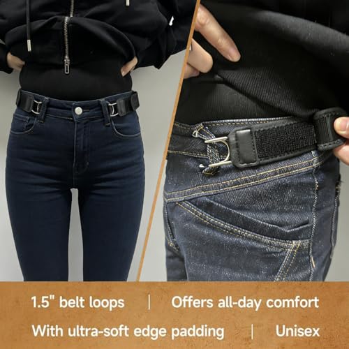 UKM 2PCS Buckleless Belt Hook, Tactical Metal Hook Elastic Belt, Gift for Men & Women, Valentine's Day Gift